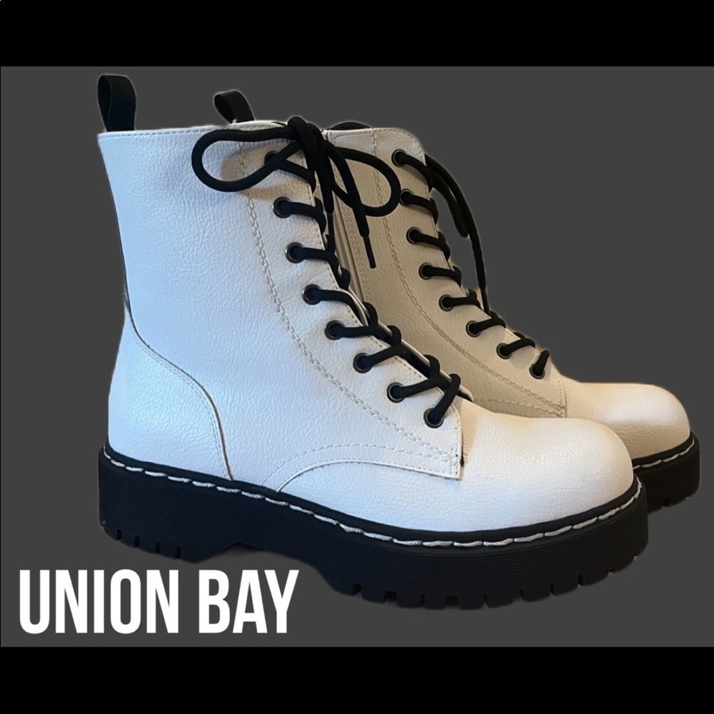 Union Bay White Combat Boots